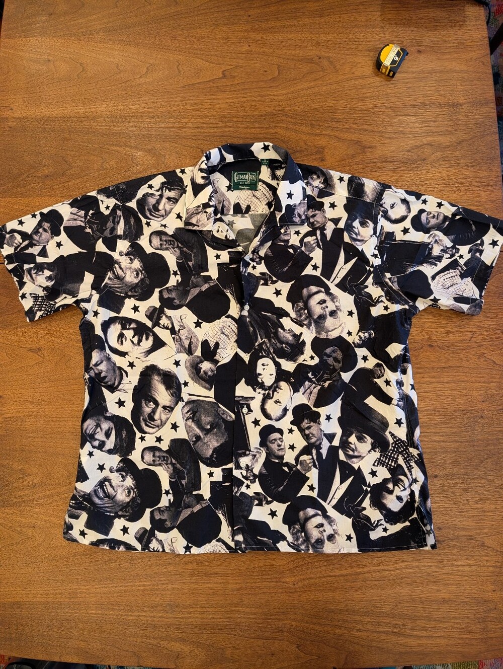 Gitman Bros Vintage Movie Star Print Camp Shirt XL USA